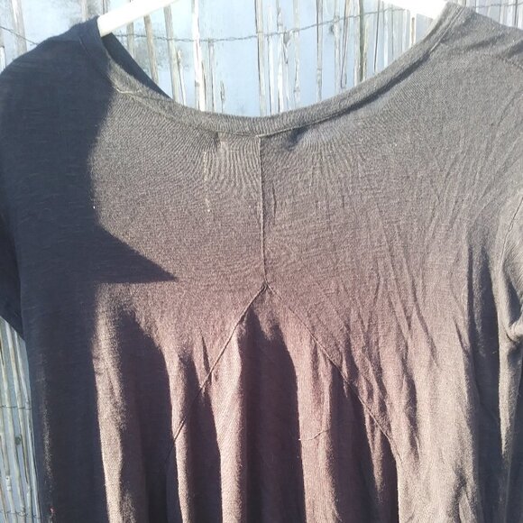 Mossimo Solid Black Lightweight Tee with Cap Sleeves Women's XS - Picture 8 of 8